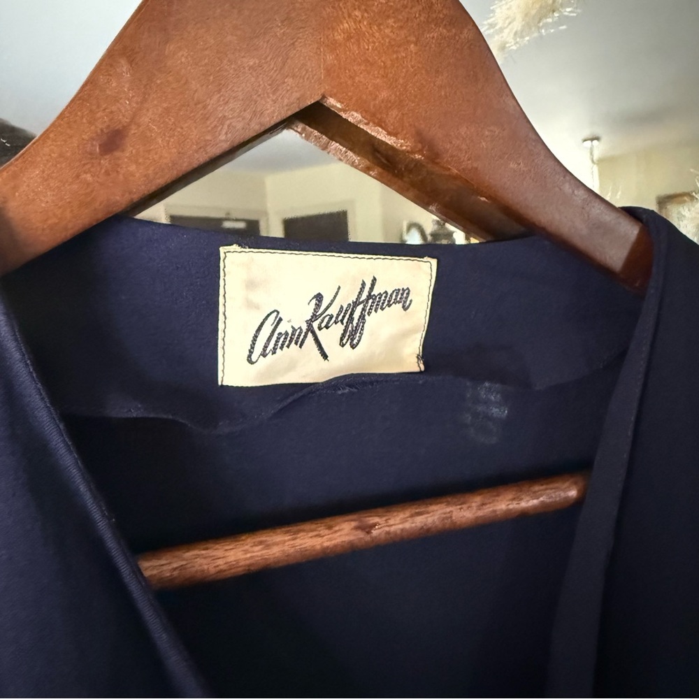 Vintage Ann Kauffman Navy Double‑Breasted Dress Elegant Tailored - Picture 8 of 10